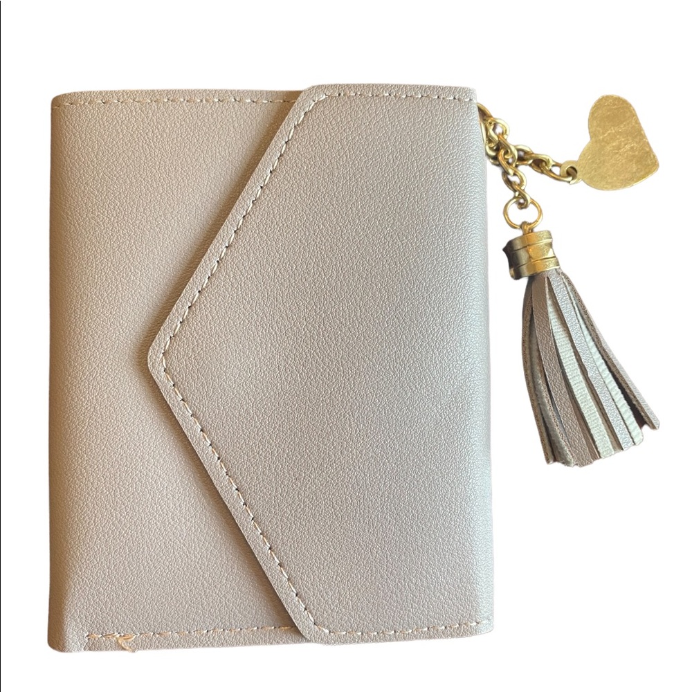 Vegan Leather Gray Mini Envelope Wallet